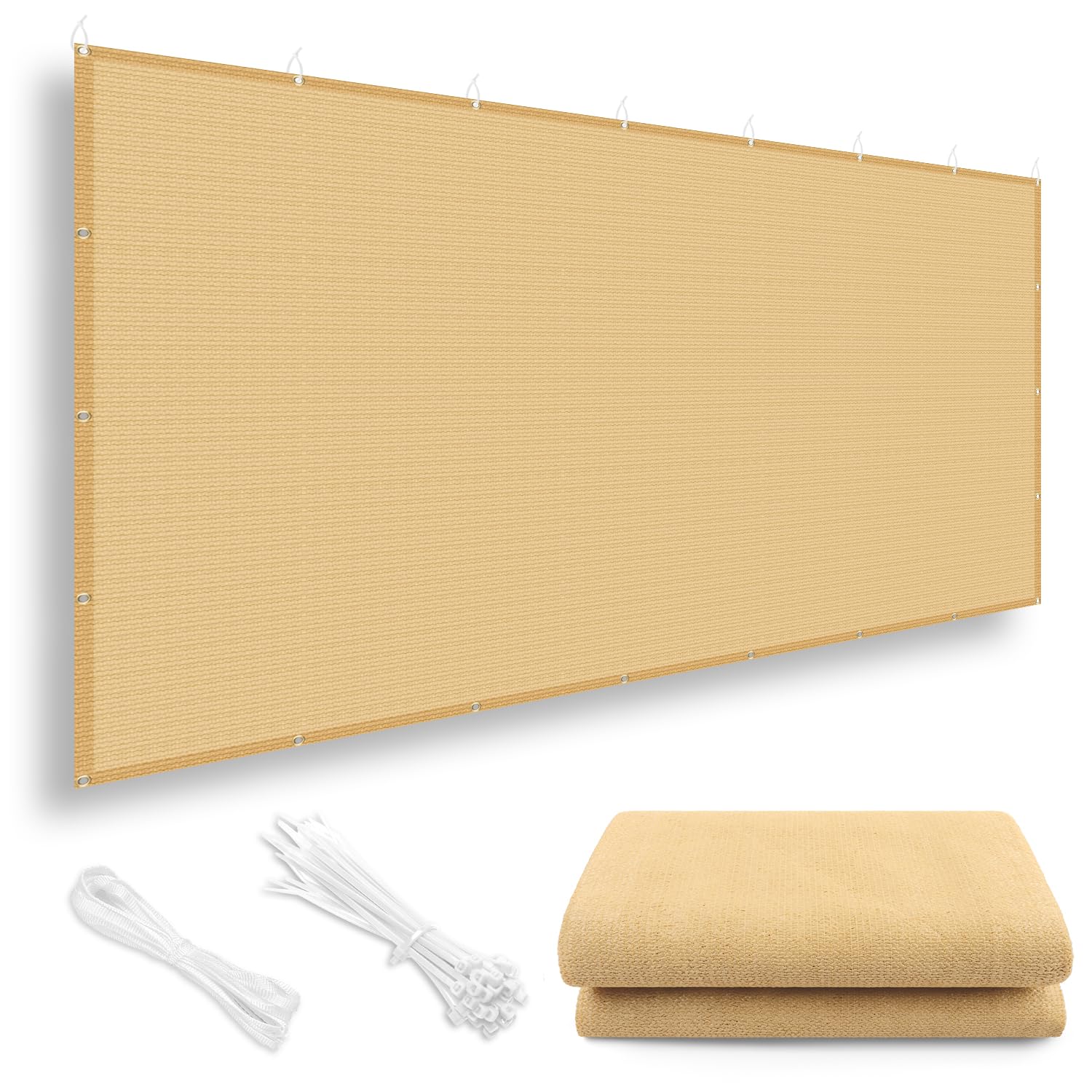 Love Story 8X12 Ft Sun Shade Cloth With Grommets Pergola Shade Cover 95% Uv Protection For Patio Outdoor, Sand