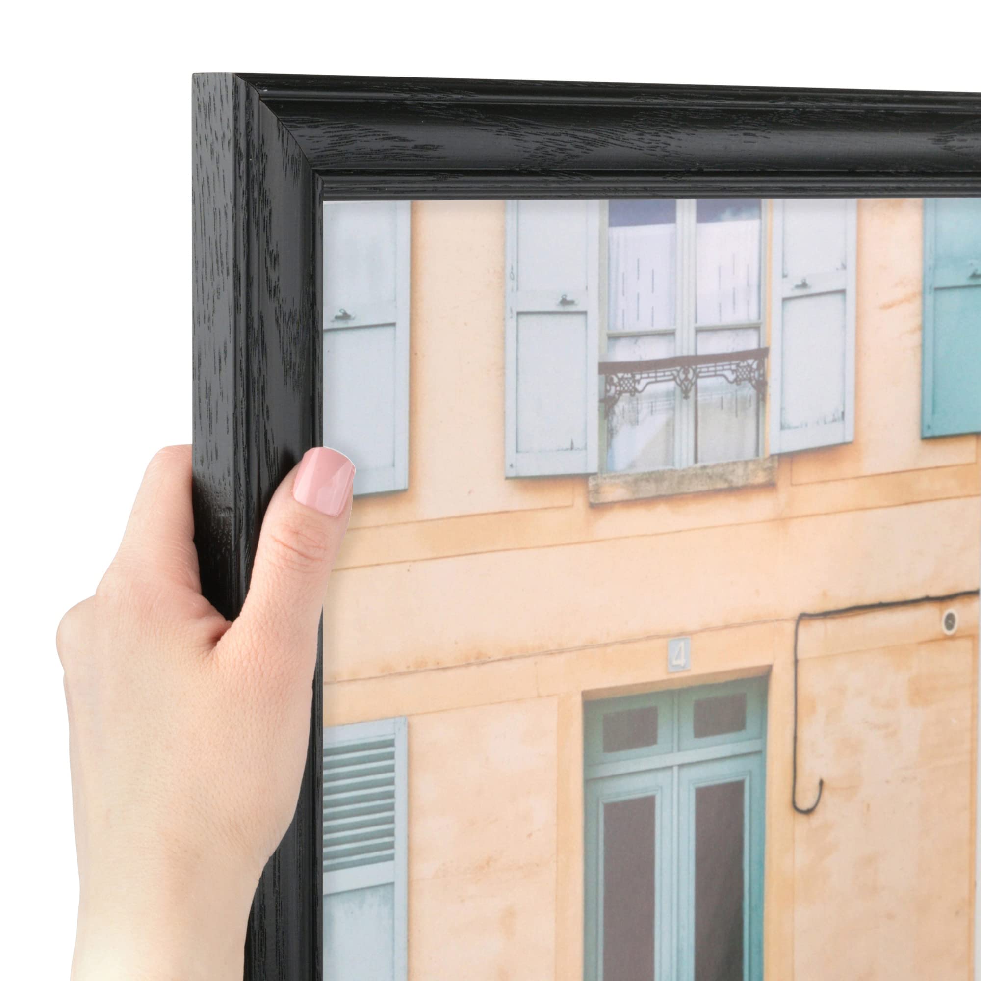 ArtToFrames 5x12 inch Black Stain on Solid Red Oak Wood Picture Frame, 2WOM0066-59504-YBLK-5x12