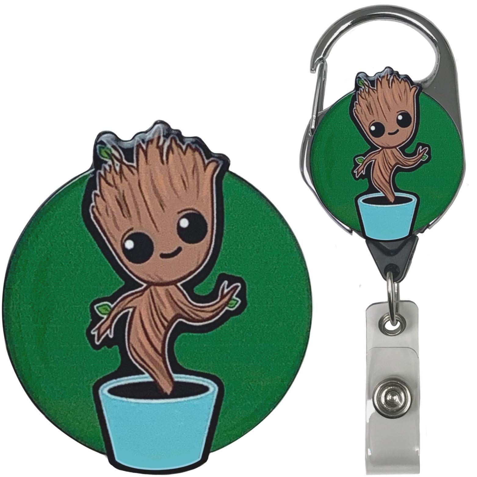 Superhero Real Charming Retractable Metal Carabiner Id Badge Holder Badge Reel (Groo Mc)