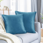 Nestl Throw Pillow Covers, Cozy Velvet Decorative Blue Heaven Pillow Covers 20 X 20 Inches, Soft Solid Couch Pillow Covers For S