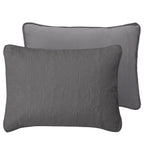 Easy-Going King Size Reversible Quilt Set With 1 Quilt And 2 Pillow Shams, Soft Bed Quilt Cover, Water Resistant Lightweight Microfiber Bedspread, Stain Resistant, Damask-Gray/Light Gray