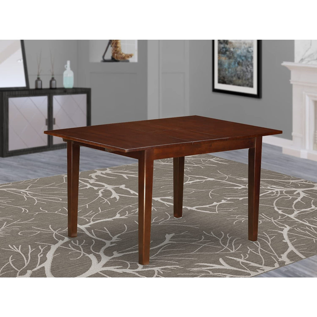 East West Furniture Norfolk Rectangular Table With 12" Butterfly Leaf -Mahogany Finish.