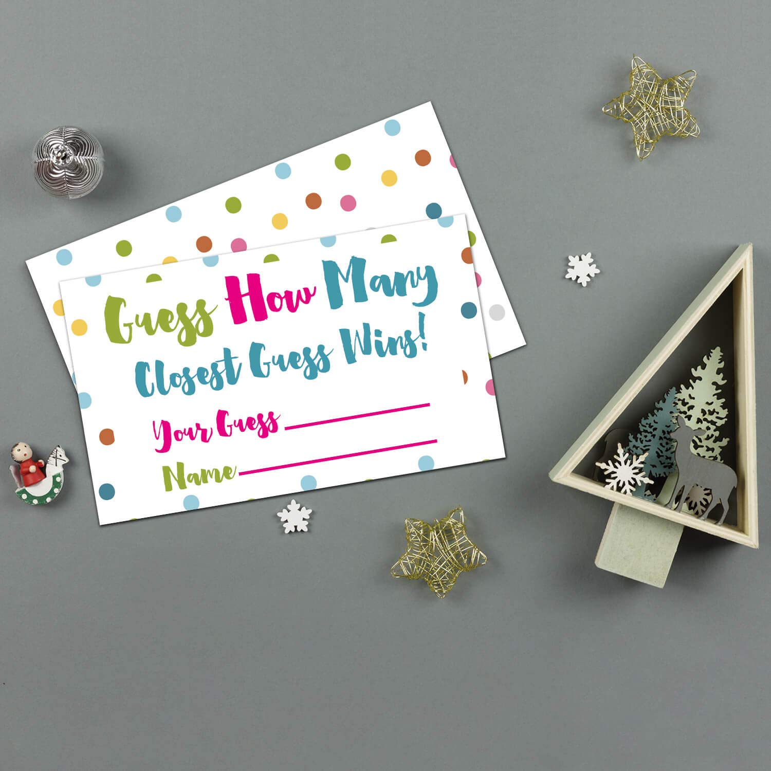 Candy Guessing Game Cards,50-Pack,Games Activities And Decorations.