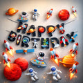 Space Theme Birthday Decoration Banner For Kids Party | Astronaut Theme Birthday Decoration For Boys, Space Abnner , Cutout, Dan