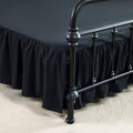 Xuan Dian Bed Skirts Queen Size Ruffled Bed Skirt With Split Corners, 18 Inch Drop Dust Ruffle Bed Skirt With Platform, Black