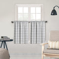 Amzdecor Tier Curtains for Kitchen Windows, Buffalo Plaid Gingham Pattern Linen Fabric Rod Pocket Short Window Panels for Kitche