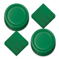 Emerald Green Paper Dinner Plates and Lunch Napkins - Solid Green Party Supplies for St. Patricks, Mardi Gras, and Spring Parti