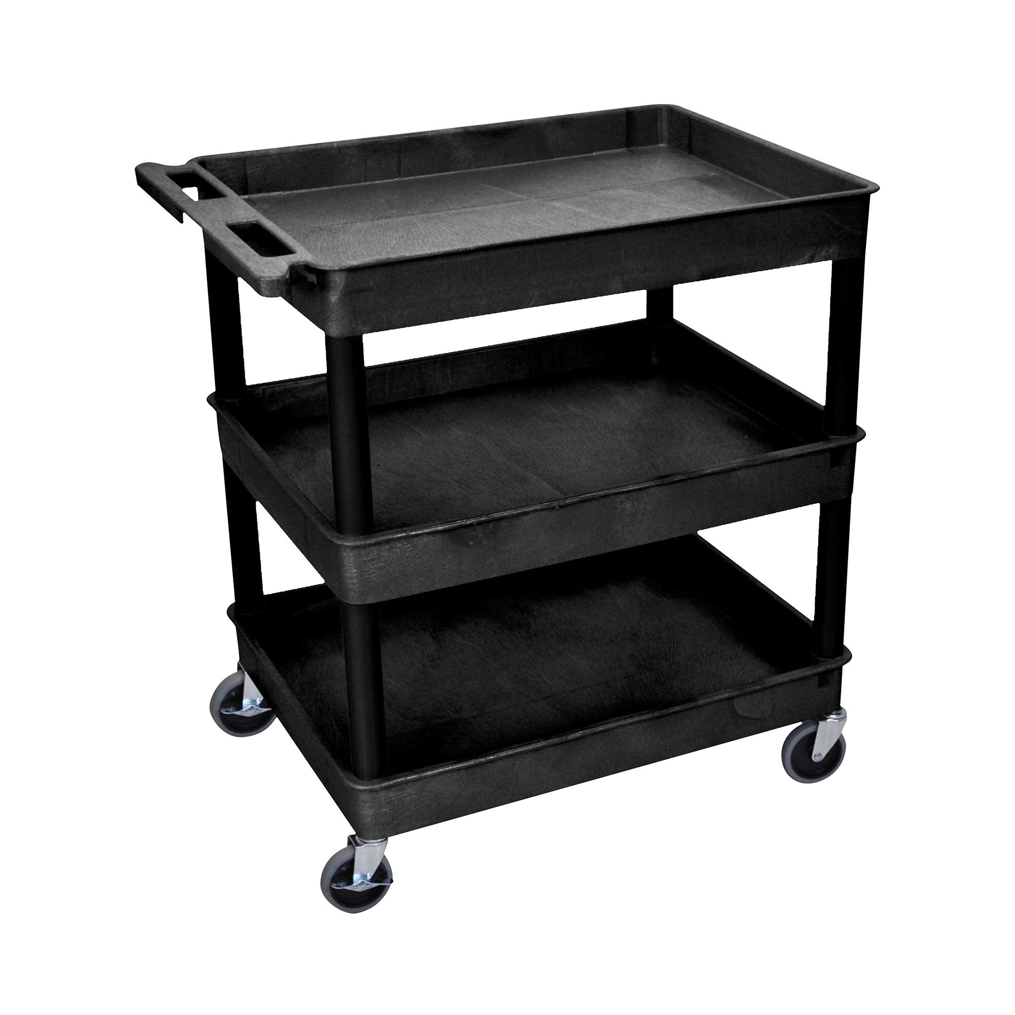 Luxor Tc111-B Large Tub Cart - Three Shelves
