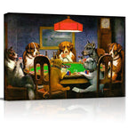 Canvas Print Wall Art - Pokers Dogs Dogs Playing Cards - Wall Decor Modern Artwork Paintings Pictures for Living Room Stretched 