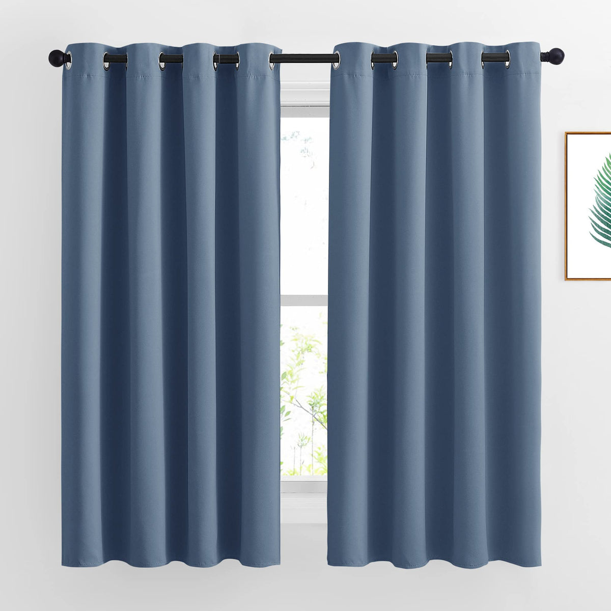 Nicetown Bedroom Curtains Room Darkening Draperies - Grommet Top Thermal Insulated Light Blocking Energy Saving Privacy Drapes F