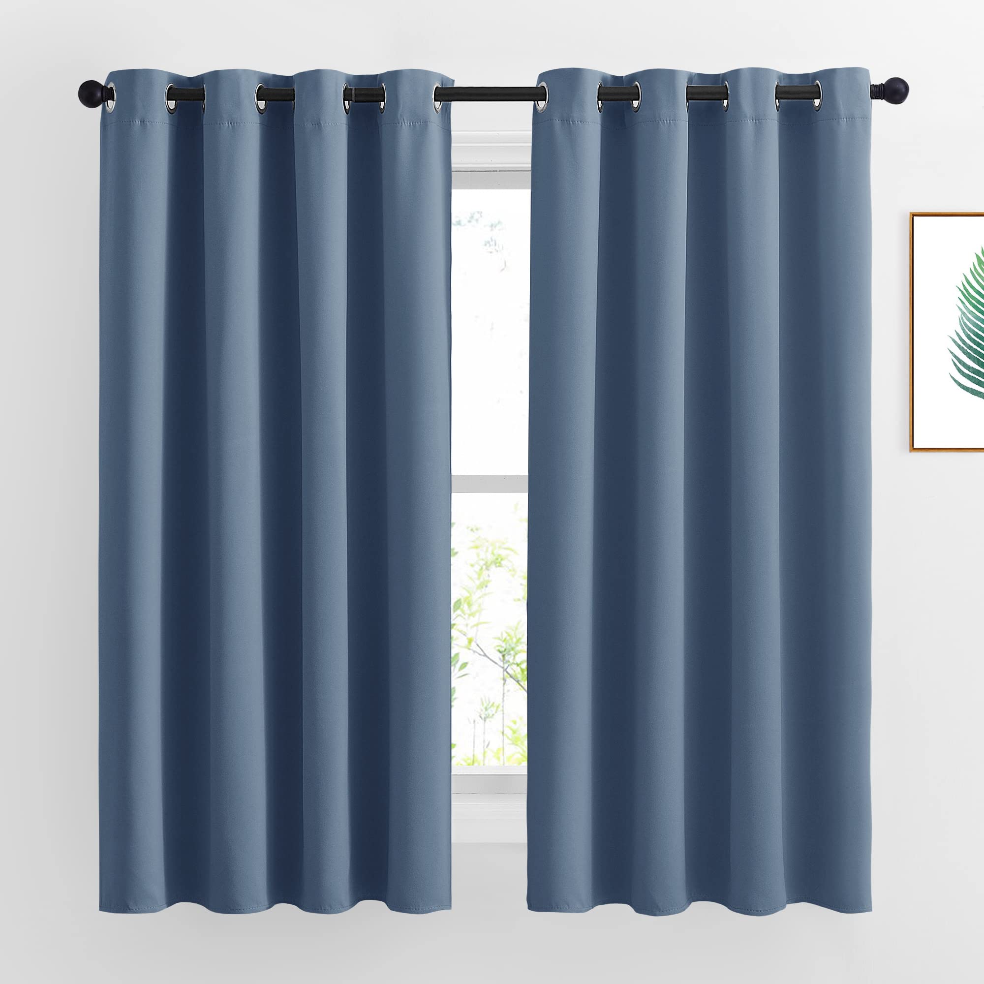 Nicetown Bedroom Curtains Room Darkening Draperies - Grommet Top Thermal Insulated Light Blocking Energy Saving Privacy Drapes F