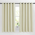 Nicetown Beige Room Darkening Curtains 66 Inches Long, Grommet Thermal Curtains Window Treatment Sound Reducing Drapes For Bedro