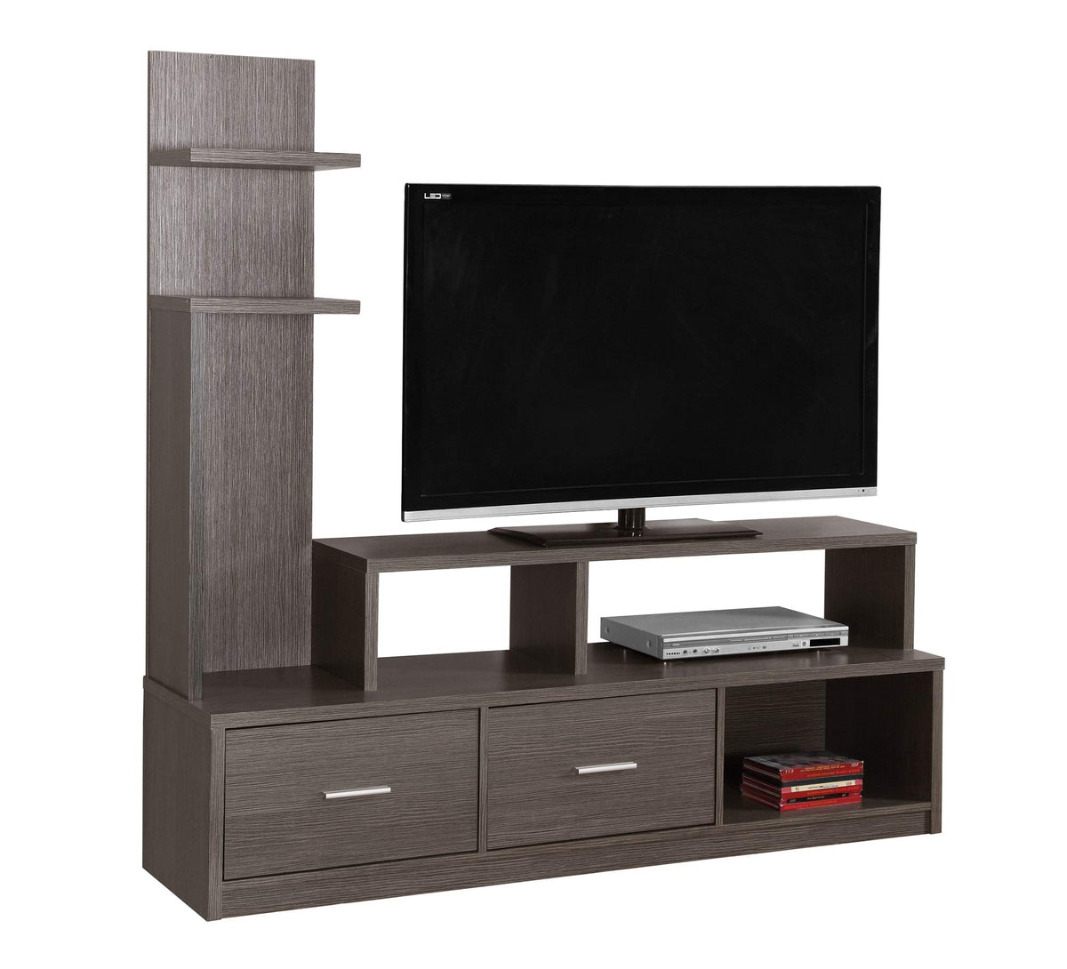 Monarch Specialties Grey with A Display Tower TV Stand, 60'