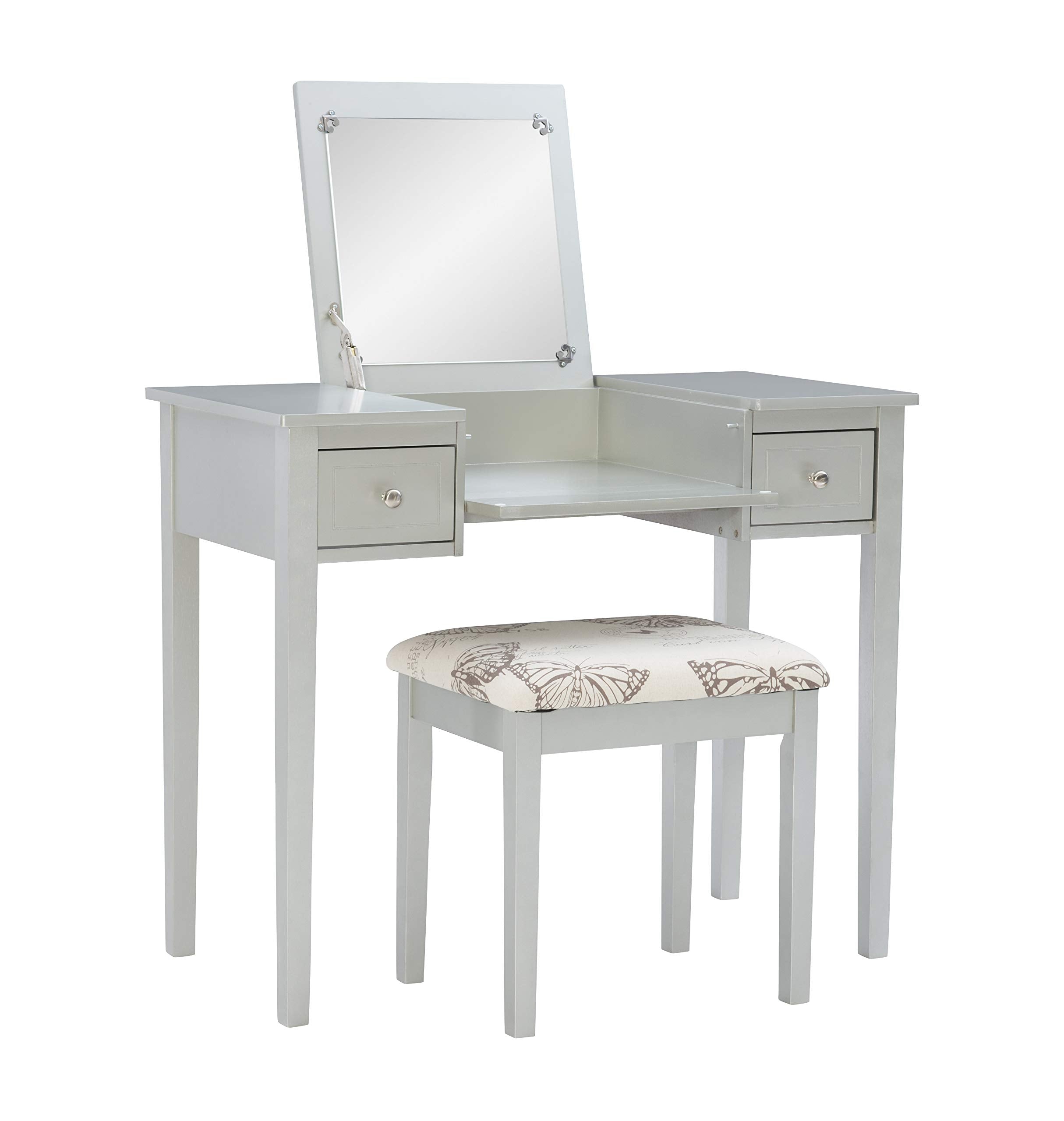 Linon Vanity Set, Metallic