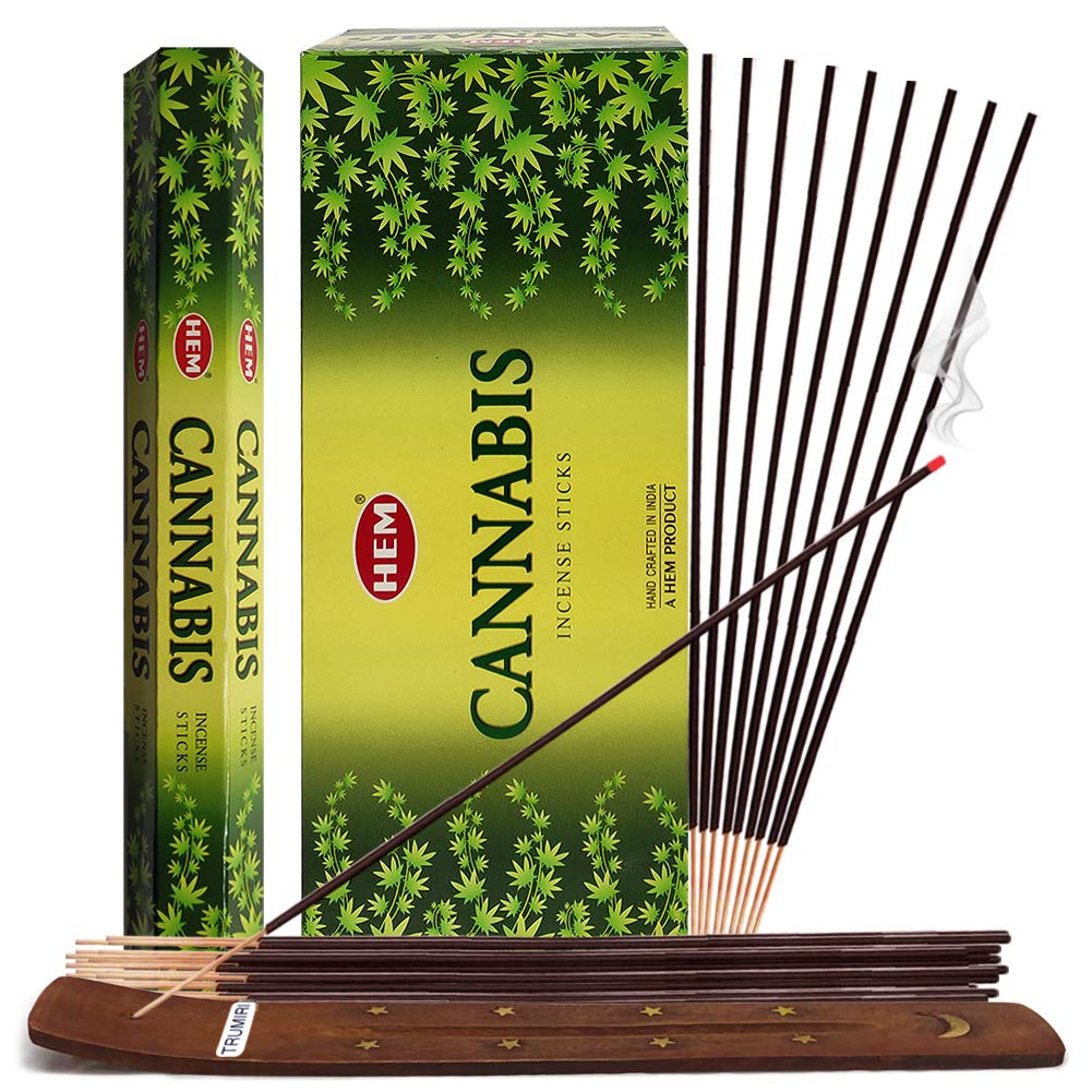Cannabis Incense Sticks and Incense Stick Holder Bundle Insence Insense Hem Incense Sticks