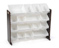 Humble Crew Supersized Toy Storage Organizer with 16 Removable Bins, Espresso/White - Large Toy Storage for Toddlers Ideal for K