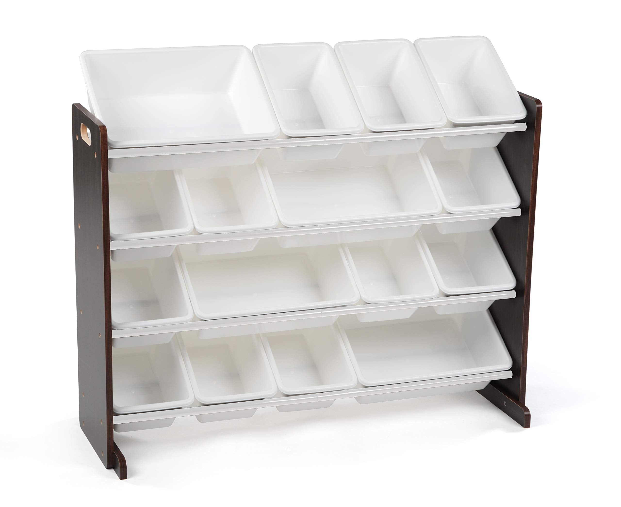 Humble Crew Supersized Toy Storage Organizer with 16 Removable Bins, Espresso/White - Large Toy Storage for Toddlers Ideal for K