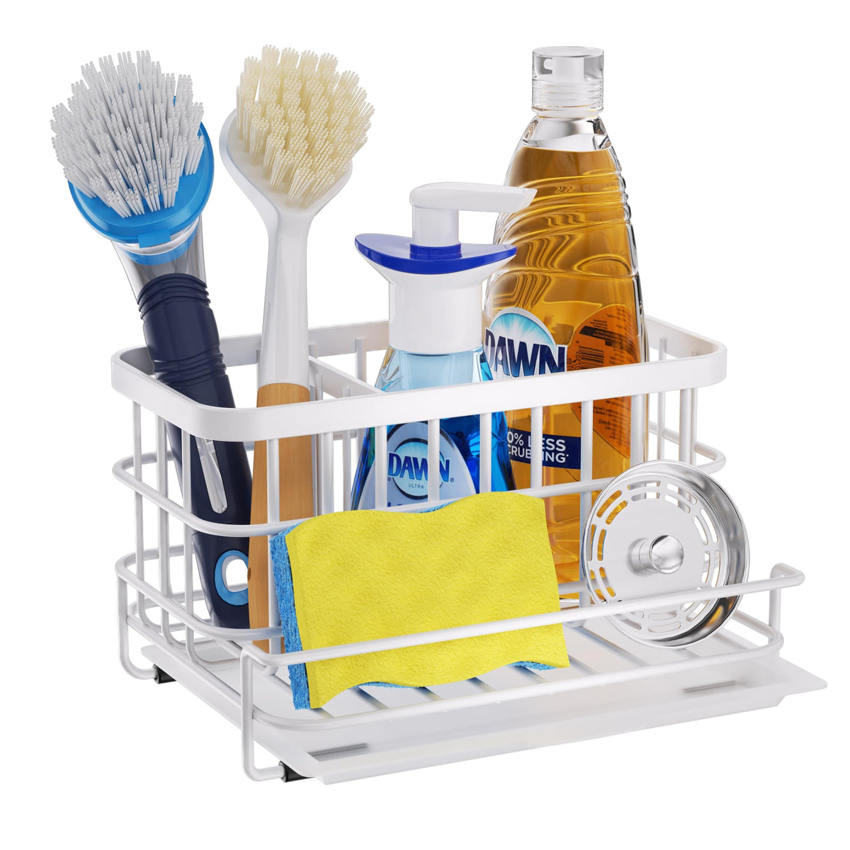 Hapirm Sink Caddy Sponge Holder - Kitchen Sink Organizer With Drain Tray, Sus304 Stainless Steel Rustproof Sponge Caddy Storage