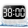 HAUKINIX Shower Timer Waterproof Bathroom Timer Toilet Timer Digital Kitchen Timer for Wall Mount, Study Timer w/Foldable Stand,