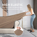 Easy-Going 3 Pieces Stretch Couch Cover Sofa Cover For Dogs Washable Sofa Slipcover For 2 Separate Cushion Couch Spandex Jacquard Fabric Elastic Furniture Protector For Pets, Kids (Camel, Loveseat)