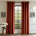 Lazzzy Orange Velvet Curtains Room Darkening Thermal Insulated Curtains 108 Inch Length Window Drapes For Bedroom Living Room Super Soft Luxury Grommetwindow Treatment 2 Panels, Rust Red