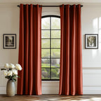 Lazzzy Orange Velvet Curtains Room Darkening Thermal Insulated Curtains 108 Inch Length Window Drapes For Bedroom Living Room Super Soft Luxury Grommetwindow Treatment 2 Panels, Rust Red