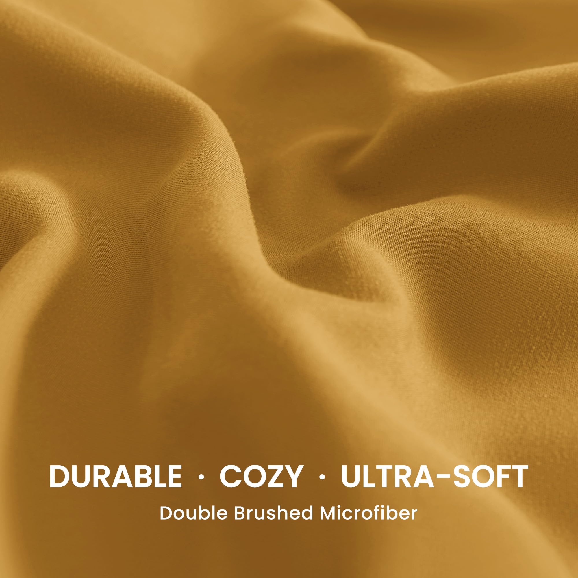 Sleep Zone Nanotex Super Soft Cooling Twin Bed Sheets Set For Kids 3 Piece - Easy Care Fitted Flat Sheet & Pillowcase Sets - Wrinkle Free, Fade Resistant, Deep Pocket 16' (Dull Yellow, Twin)