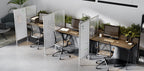 Ghent Clamp Mount Workstation Divider 57-Inch H X 46.75-Inch W, Clear/White Thermoplastic/Porcelain (Wsd2-5747-M1)