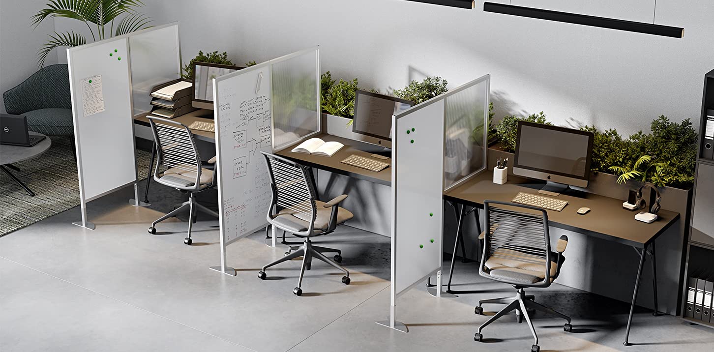 Ghent Clamp Mount Workstation Divider 57-Inch H X 46.75-Inch W, Clear Thermoplastic (Wsd2-5747-C)