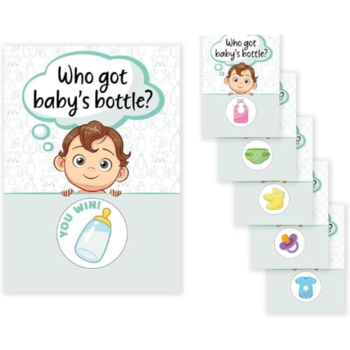 Craftmind Baby Bottle Scratch Off Game | 24 Cards  2 Winner | Baby Shower Games | Who got Baby Bottle