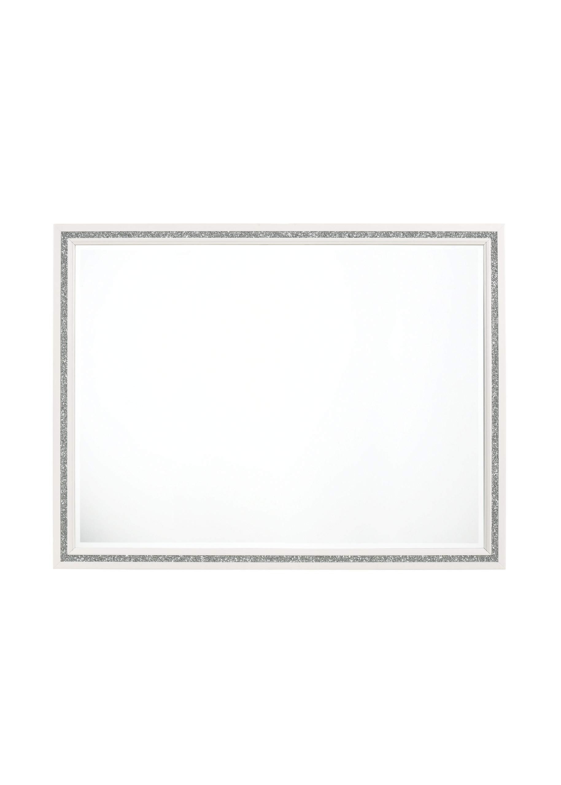Acme Haiden Rectangular Wood Frame Dresser Mirror In White