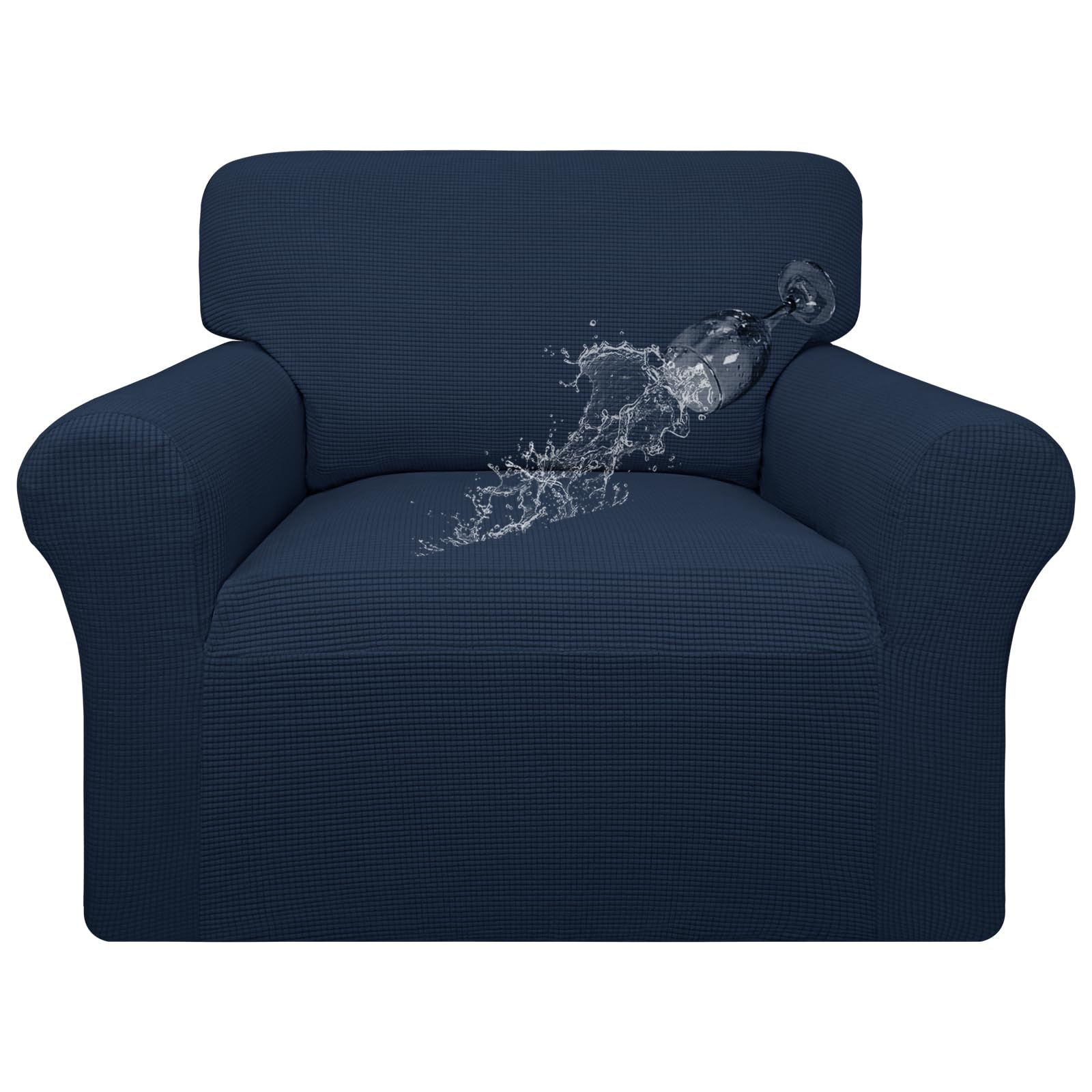 Easy-Going 100% Waterproof Oversized Chair Couch Cover, Dual Waterproof Sofa Cover, Stretch Jacquard Sofa Slipcover, Leakproof Furniture Protector For Kids, Pets, Dog And Cat, Dark Blue
