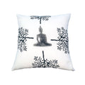 TUP The Urban Port 18 x 18 Square Accent Throw Pillows, Meditating Buddha, Polyester Filling, Set of 2, White and Gray 2 Count