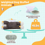 MorisMos Weighted Stuffed Dog, 24" Microwavable Plush, 4lbs Unscented Throw Pillow, Model W394_0_60