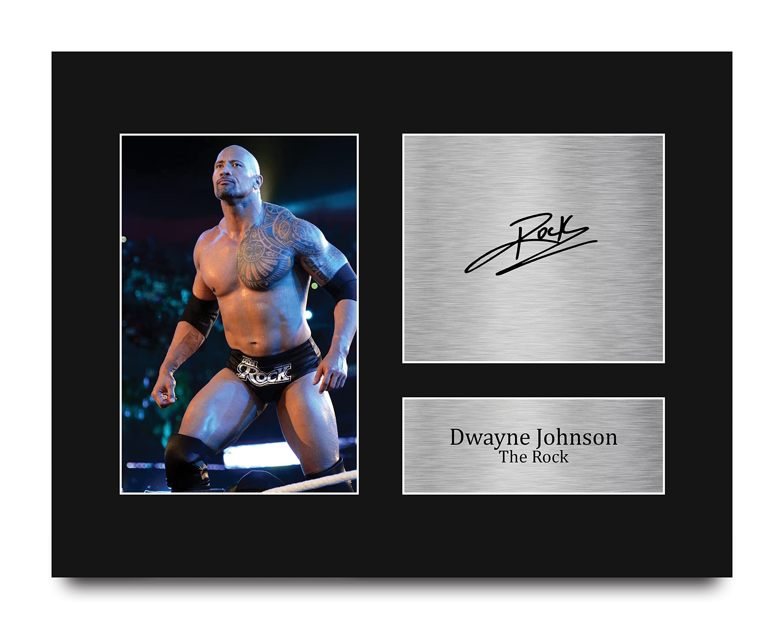HWC Trading USL Dwayne Johnson The Rock Gifts Printed Signed Autograph Picture for WWE & WWF Memorabilia Fans - US Letter Size