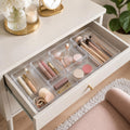Clear Plastic Drawer Organiser Tray Set, 46 Pcs Modular Storage Bins For Makeup, Desk, Kitchen, Bathroom And Dresser Drawers