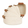 SVNR Beige Storage Baskets Set of 5, Woven Rope Shelf Bins for Organizing  Durable Cube Organizers for Closet, Nursery, Bedroom