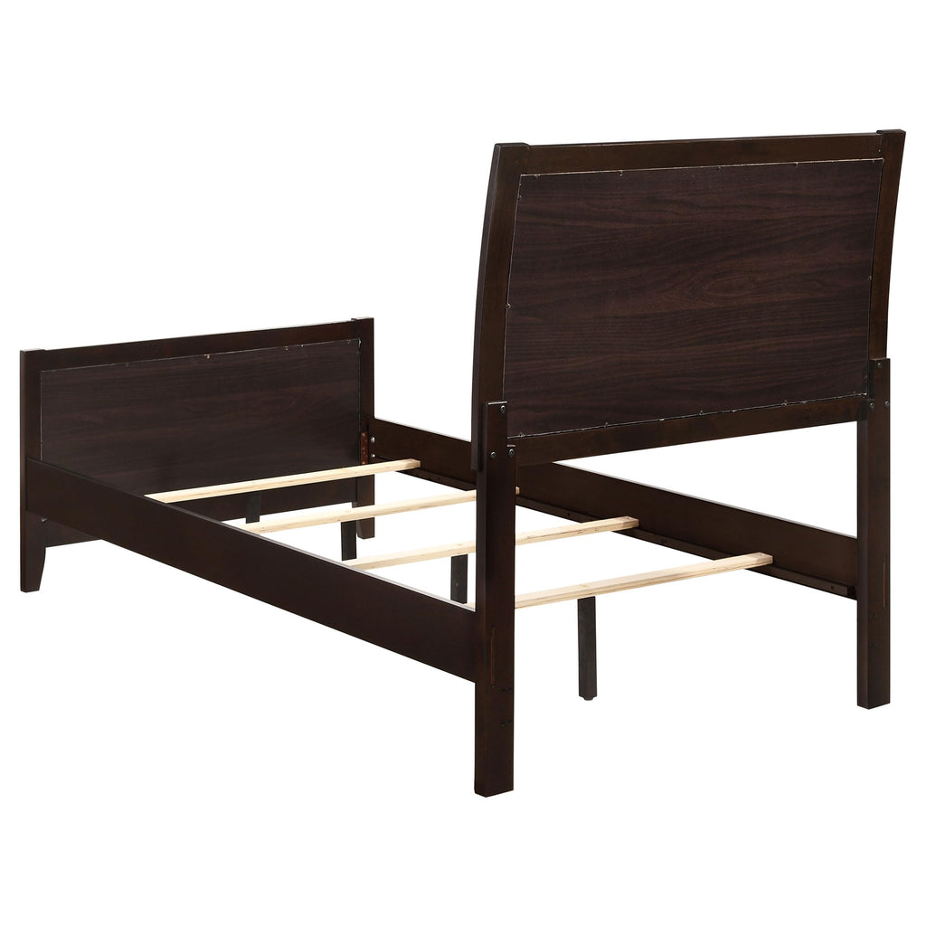 Coaster Home Furnishings Carlton Contemporary Leatherette Upholstered Twin Size Panel Bed Frame 51-inch Headboard Cappuccino 202091T