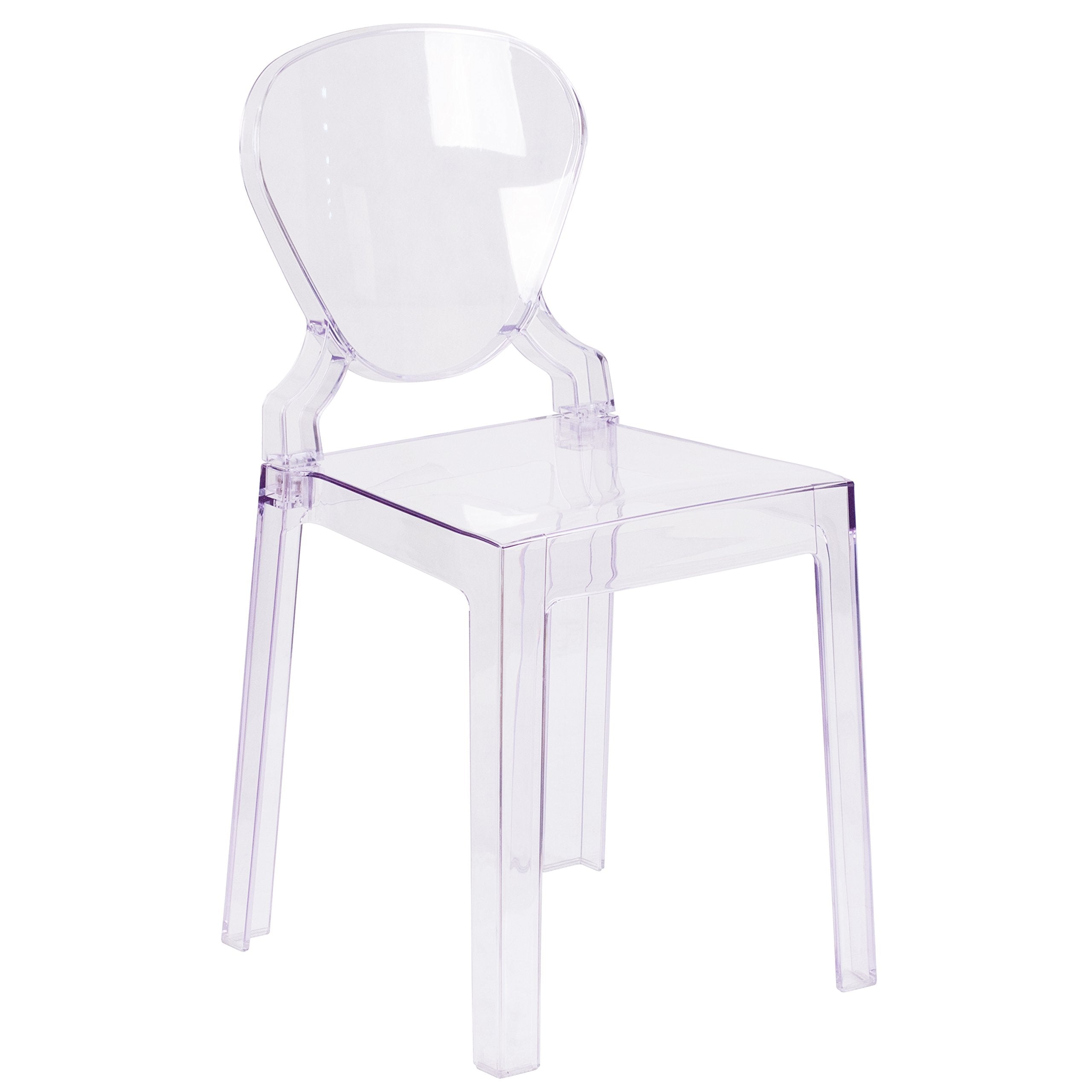 4 Pk. Ghost Chair in Transparent Crystal with Tear Back