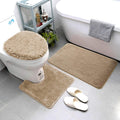Smart Linen 3 Piece Bathroom Rug Set Includes Bath Rug, Contour Mat and Toilet Lid Cover, Machine Washable, Super Soft Microfibe