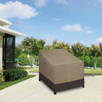 Easy-Going Waterproof Deep Seat Outdoor Lounge Chair Cover, Heavy Duty Patio Couch Cover, Windproof Outdoor Furniture Cover With Air Vent (2 Pack-33.5Wx40Dx36H Inch, Camel/Dark Brown)