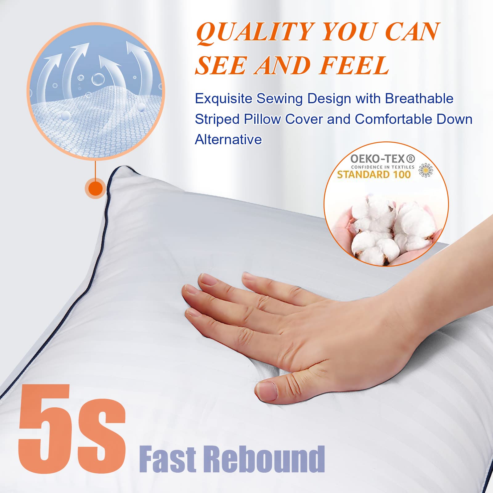 Semzsom Decorative Throw Pillows Inserts 26X26 For Bed Or Couch- Euro Size, Set Of 2- Luxury Hotel Quality With Premium Soft & S