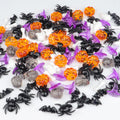 160PCS Halloween Vase Filler Mini Acrylic Pumpkin Spider Bat Bone Ghost Skull Head Small Wizard Hat Skeleton Bone Ghost Toys Orn