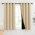RYB HOME 100% Blackout Curtains for Living Room, Full Shading Drapes Ideal Window Treatment for Daytime Sleeper (70 by 63 inch, 
