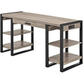 Walker Edison Industrial Wood Computer Writing Desk 4 Storage Shelves and Gaming Gamer Command Center Workstation Desk Home Offi