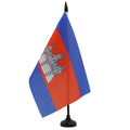 Cambodia Table Flag 5' X 8' - Cambodian Desk Flag 21 X 14 Cm - Black Plastic Stick And Base - Az Flag