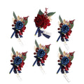 Lookein Set of 6 Wedding Boutonniere for Men Artificial Flowers Wedding Groom Groomsmen Boutonniere for Wedding Ceremony Anniver