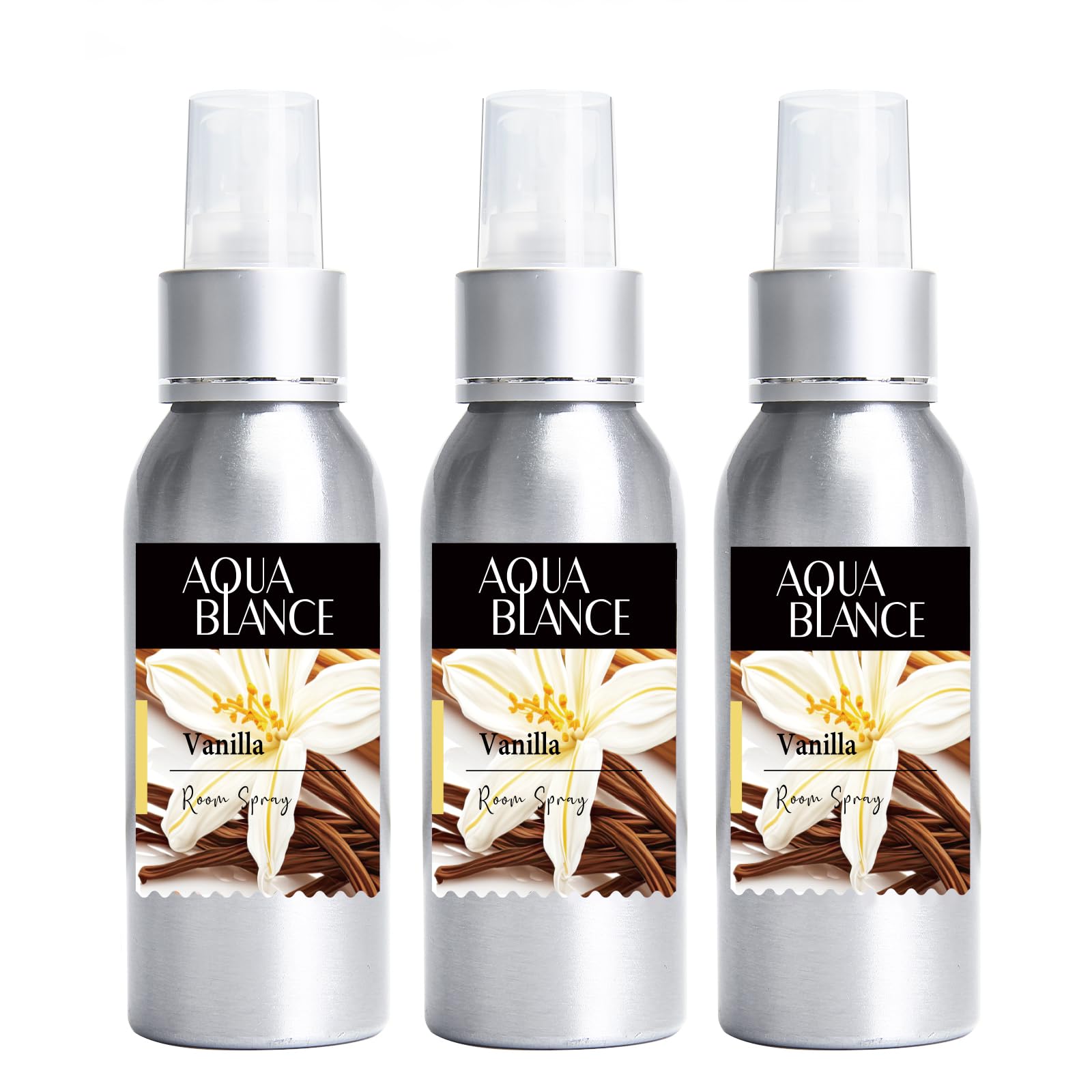 Fragrant Room Spray, Vanilla, 3 x 3.4 fl oz, Air Fresheners Odor Eliminator for Home, Bathroom, Concentrated Room Spray