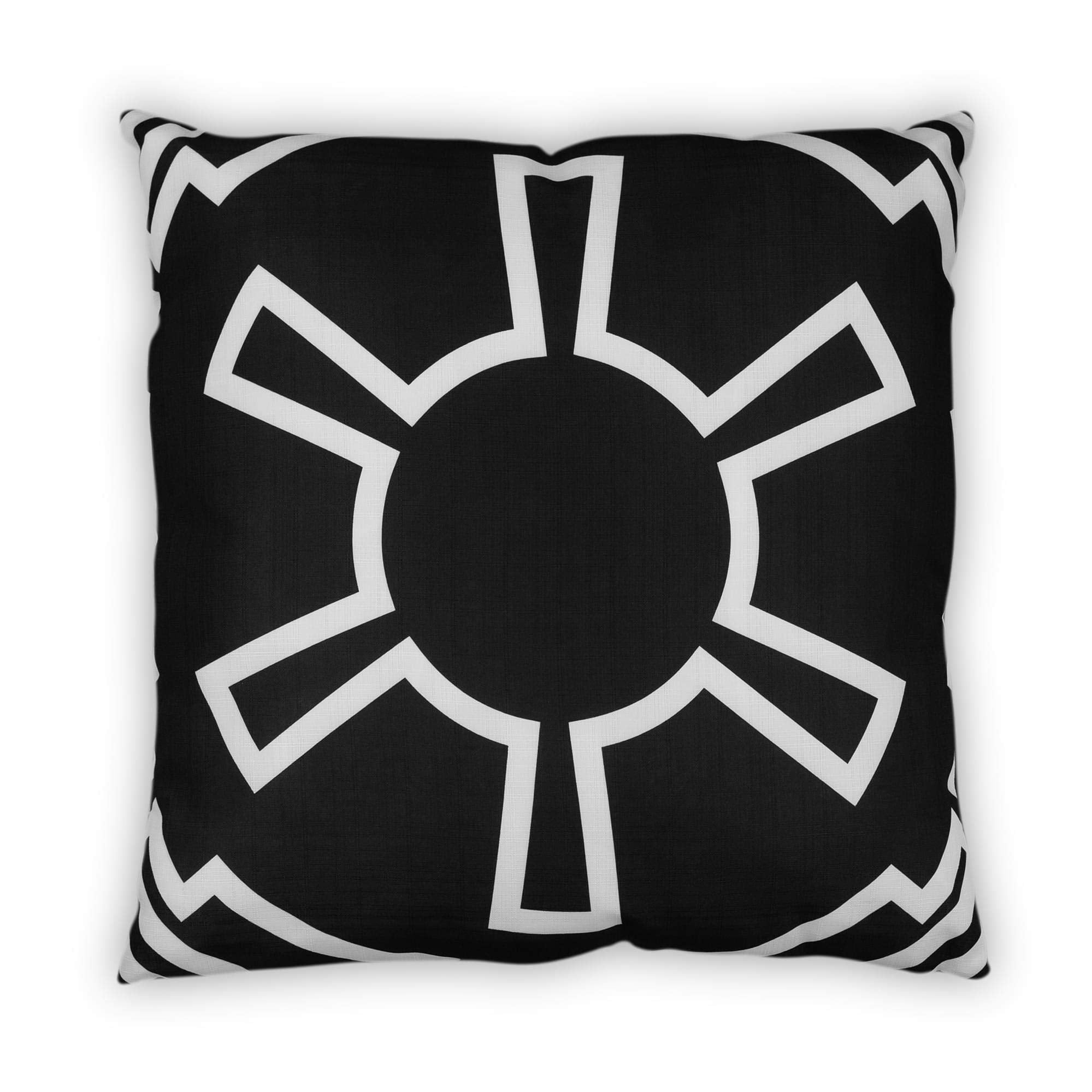 Star Wars Large Black Throw Pillow | White Imperial Symbol Pattern Design | Water & Fade Resistant Fabric For Indoor & Outdoor U