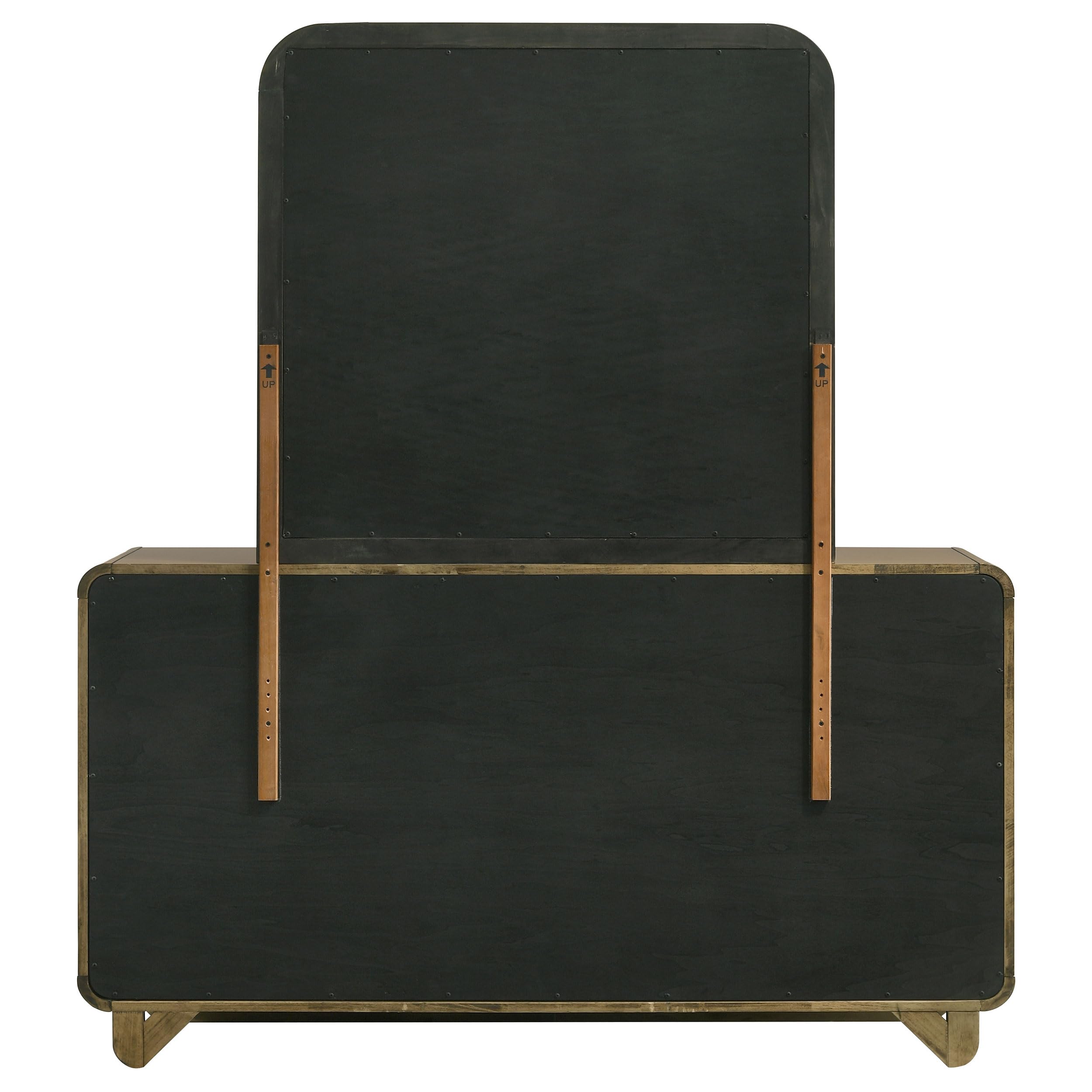 Coaster Home Furnishings Amsbury Transitional 64-inch 6-Drawer Bedroom Dresser with Mirror Bedroom Clothing Storage Cabinet Wide Chest of Drawers Organizer Unit Nutmeg 224273M